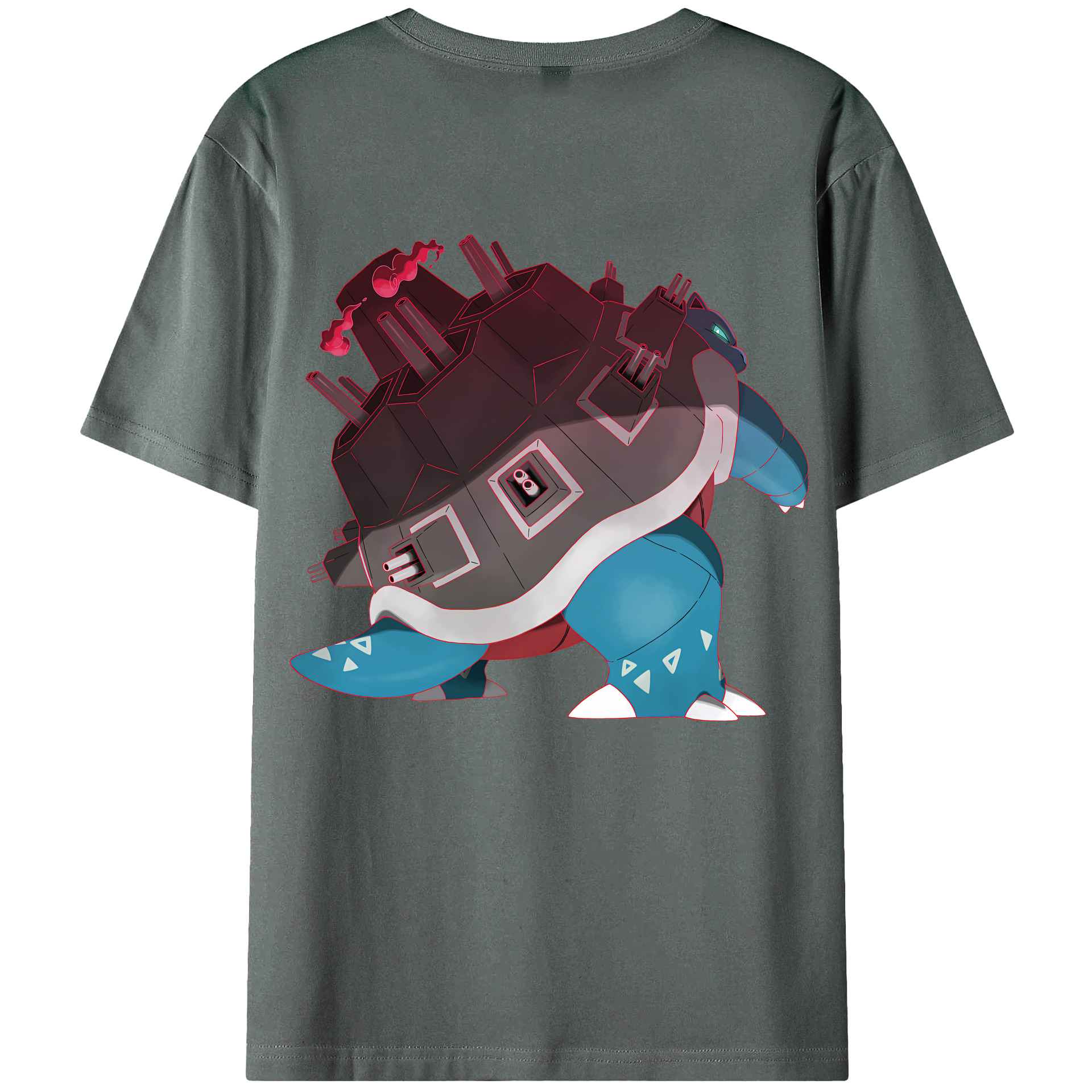 （画像用） ポケットモンスター Pokémon 綿100％ メンズ半袖Tシャツ（バックプリント） 通気性